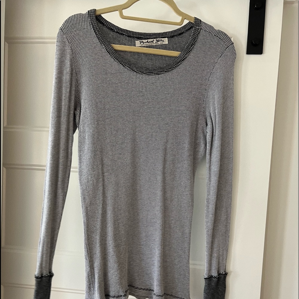 MICHAEL STARS long sleeve black/white shirt